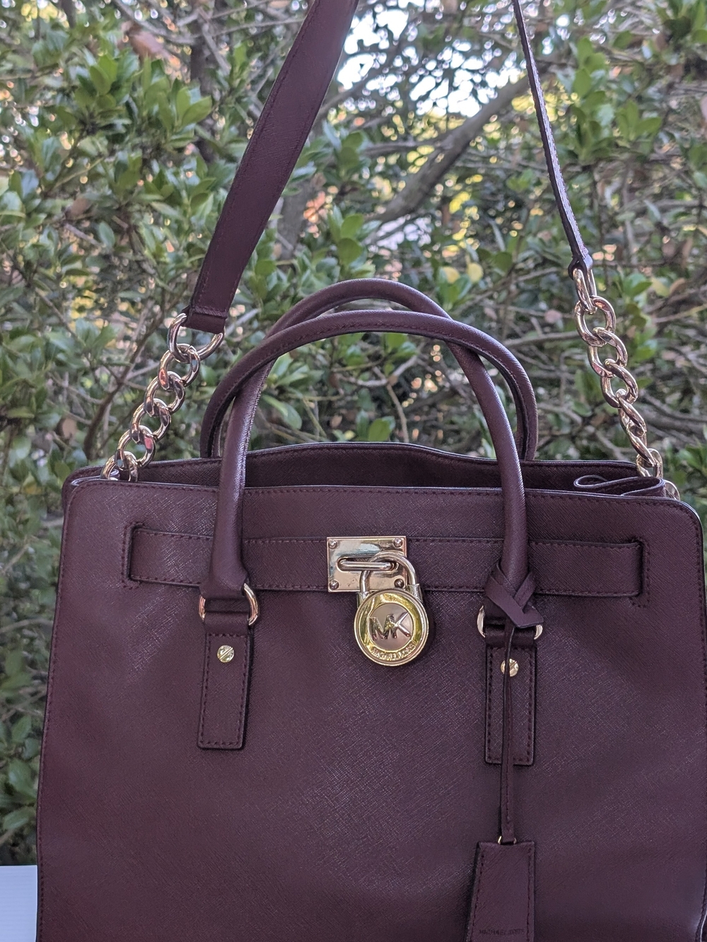 Michael Kors Burgundy Saffiano Leather Satchel